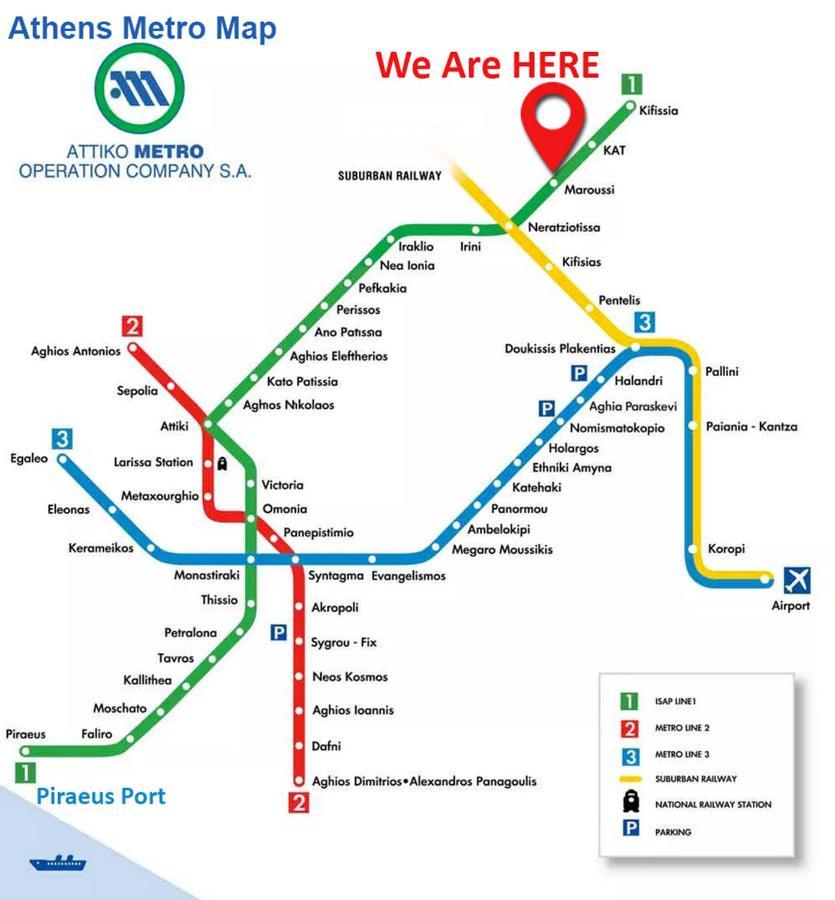 Modern 2 Bedroom Apartment Next To Metro - Marousi Αθήνα Εξωτερικό φωτογραφία